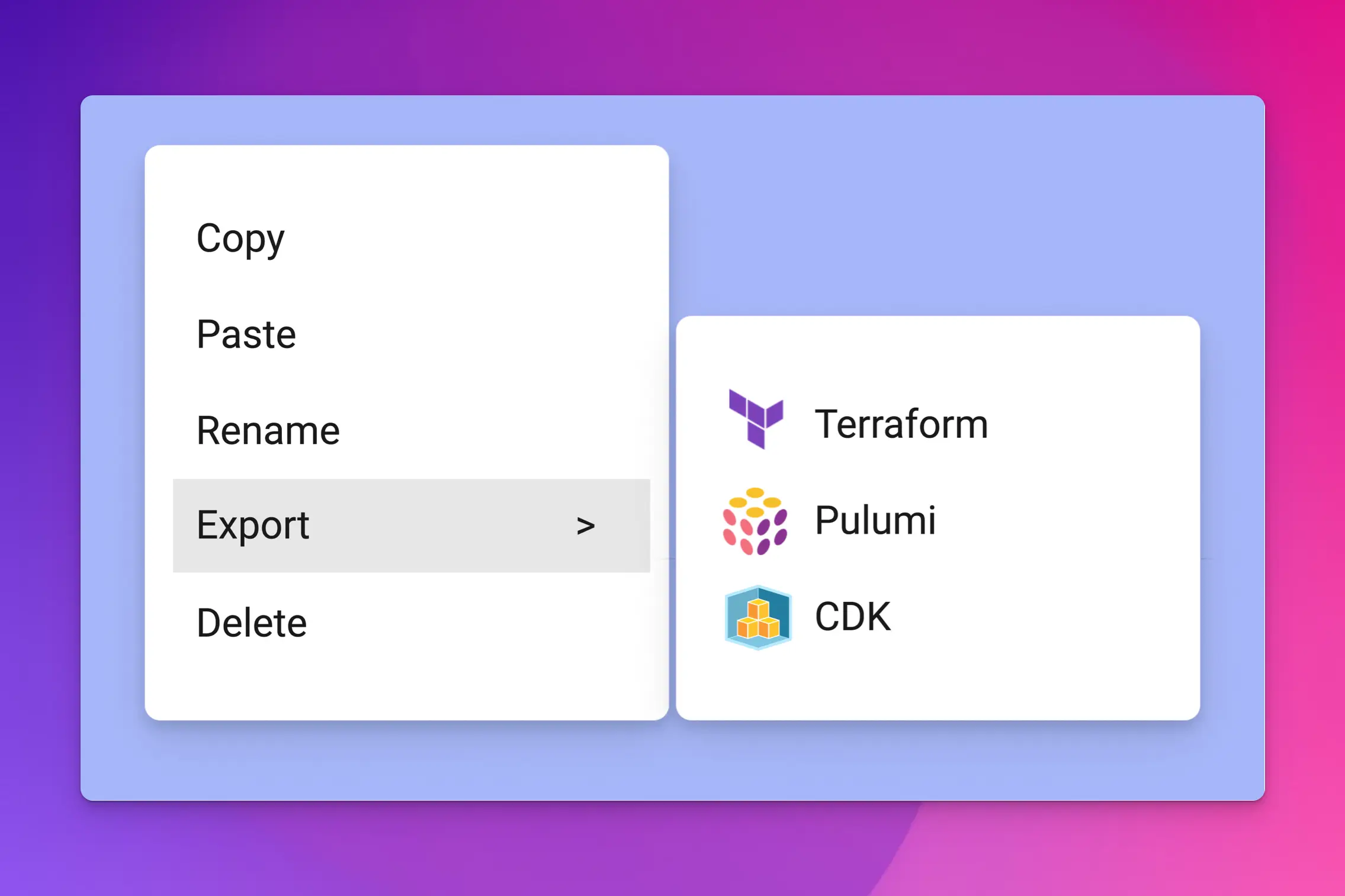 Export Infrastructure-as-Code Image